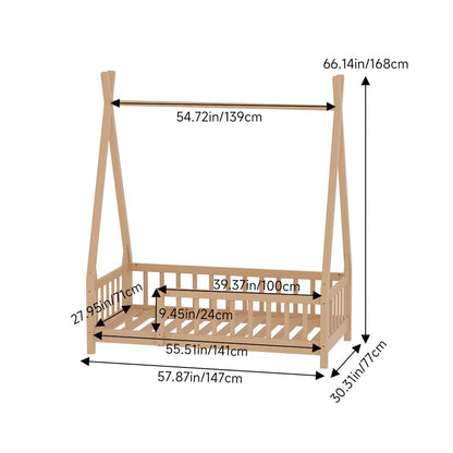 Ivora Wooden Floor Bed With Safety Rails - Children Beds