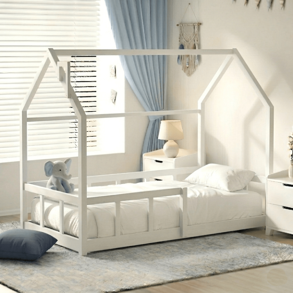Montessori Floor Bed for Kids with Safety Rails - Children Beds