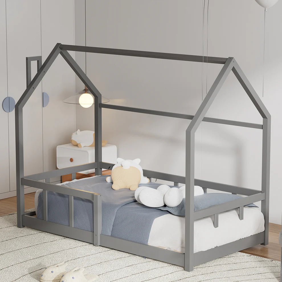 Montessori Floor Bed for Kids with Safety Rails - Children Beds