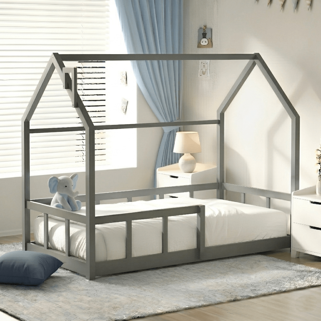 Montessori Floor Bed for Kids with Safety Rails - Children Beds