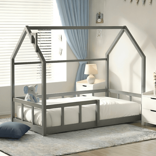 Montessori Floor Bed for Kids with Safety Rails - Children Beds